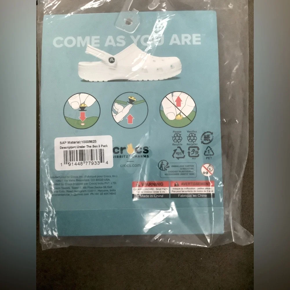 Crocs 3 Pack Jibbitz Charms Under The Sea🇺🇸
